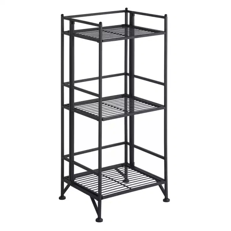 32.5" 3-Tier Foldable Metal Storage Shelf