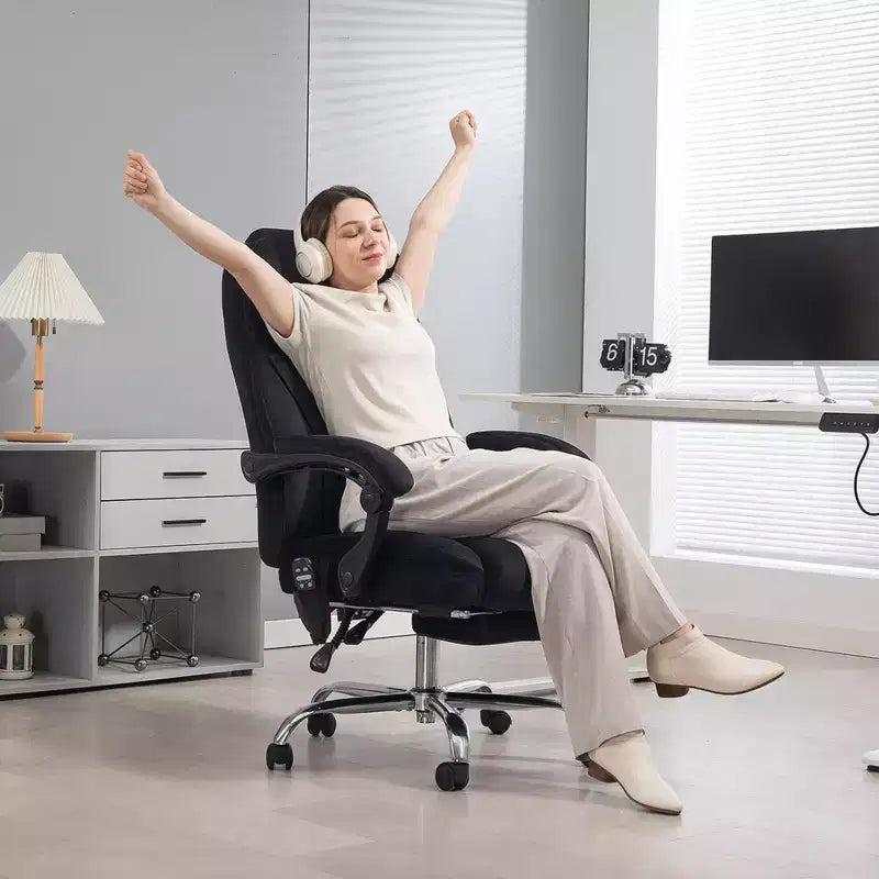 Executive Massage Office Chair with Adjustable Height and Footrest