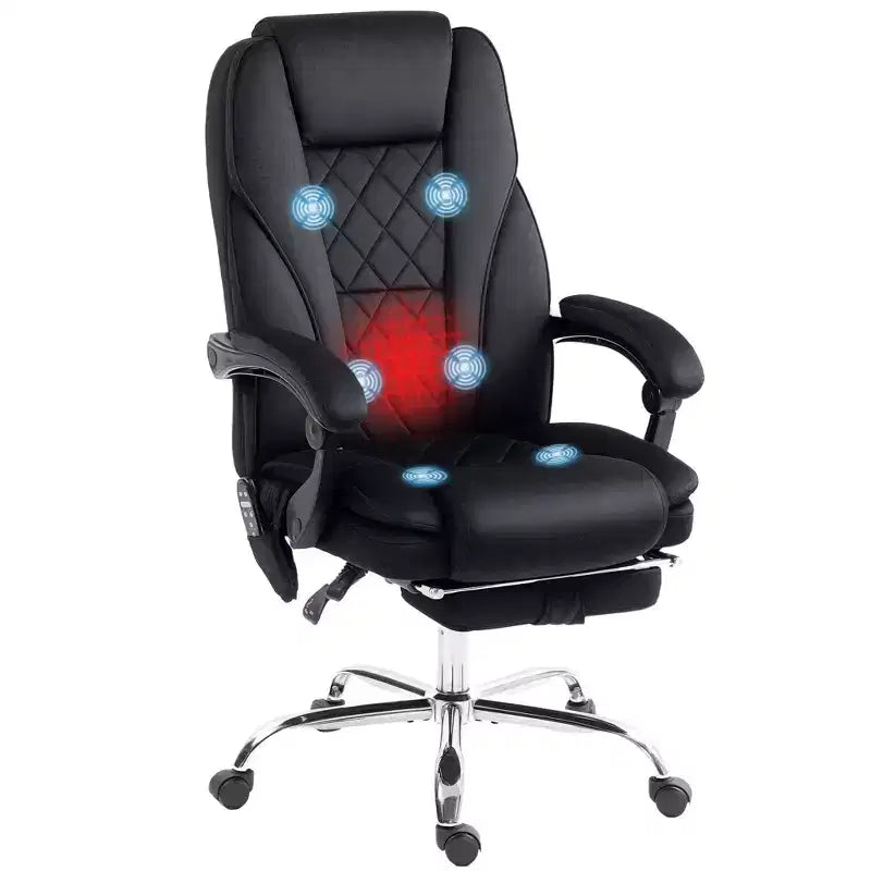Executive Massage Office Chair with Adjustable Height and Footrest