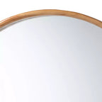 Specchio da parete rotondo Japandi con cornice in legno di caucciù