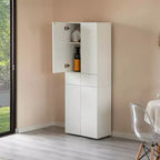 Dispensa da Cucina 66" con 4 Ante, 3 Ripiani Regolabili e 1 Cassetto – Mobile Contenitore Indipendente