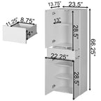 Dispensa da Cucina 66" con 4 Ante, 3 Ripiani Regolabili e 1 Cassetto – Mobile Contenitore Indipendente