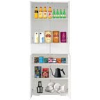 Dispensa da Cucina 66" con 4 Ante, 3 Ripiani Regolabili e 1 Cassetto – Mobile Contenitore Indipendente