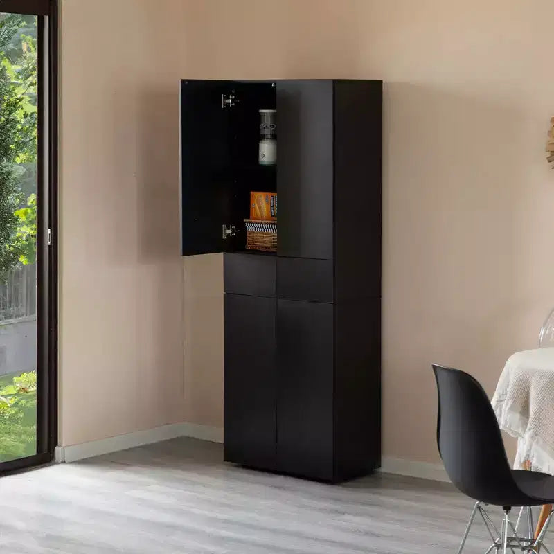 66" Kitchen Pantry Cabinet with 4 Doors, 3 Adjustable Shelves, and 1 Drawer – Freestanding Storage