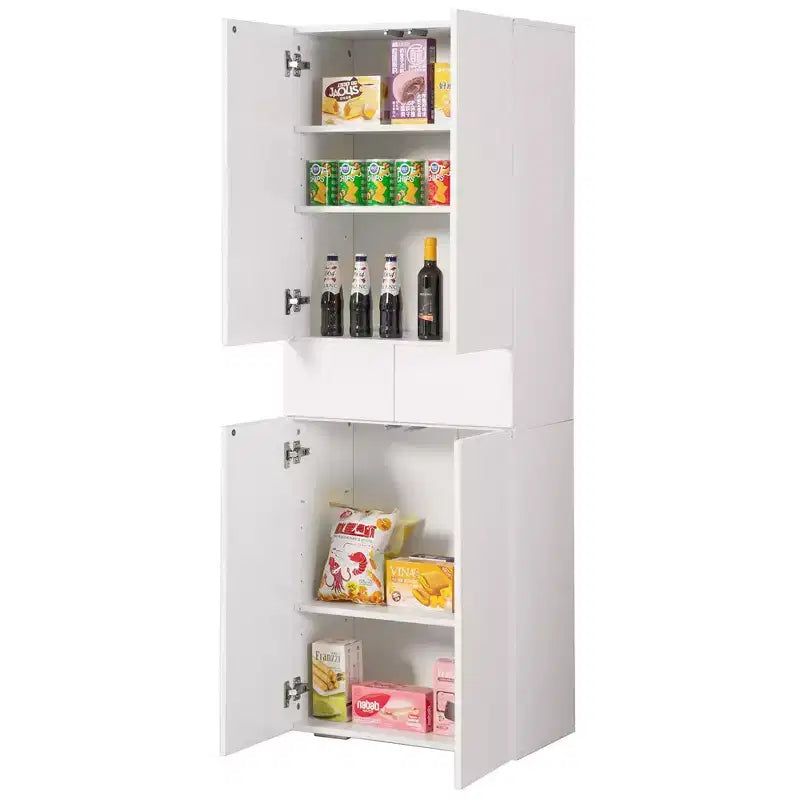 66" Kitchen Pantry Cabinet with 4 Doors, 3 Adjustable Shelves, and 1 Drawer – Freestanding Storage