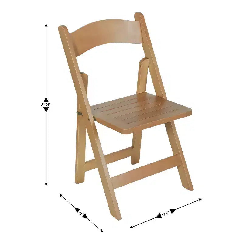 Solid Wood Folding Dining Chair - Set of 2