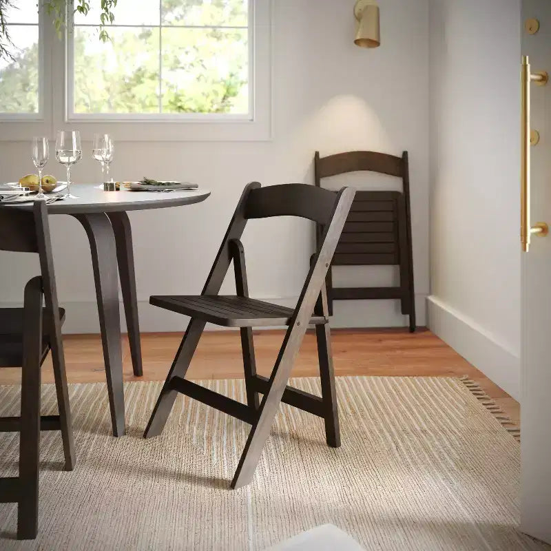 Solid Wood Folding Dining Chair - Set of 2