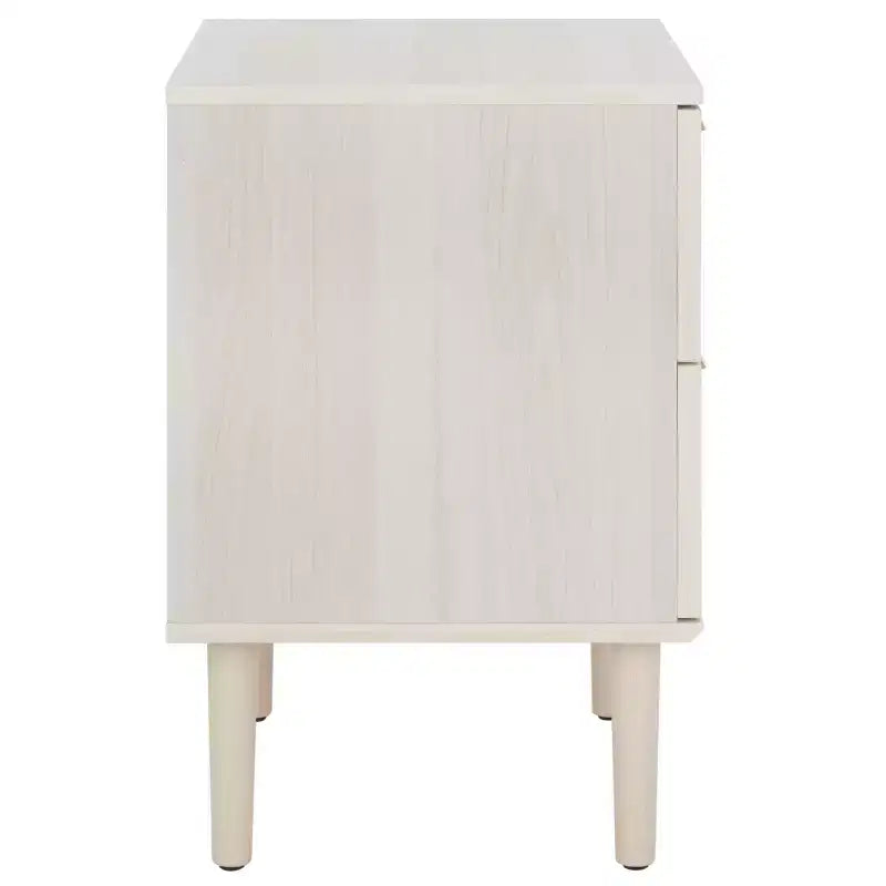 2-Drawer Nightstand with Rattan Mesh