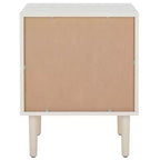 Comodino a 2 cassetti con rete in rattan