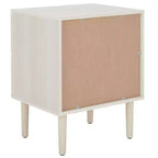 Comodino a 2 cassetti con rete in rattan