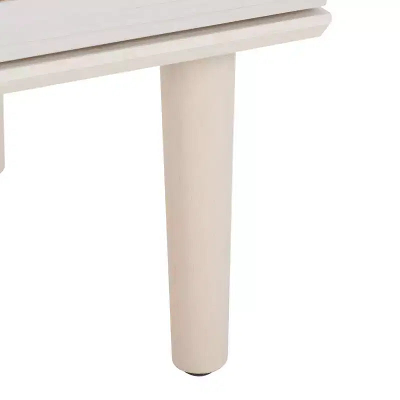 2-Drawer Nightstand with Rattan Mesh