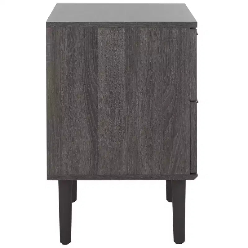 2-Drawer Nightstand with Rattan Mesh