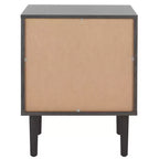Comodino a 2 cassetti con rete in rattan