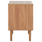Comodino a 2 cassetti con rete in rattan