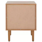 Comodino a 2 cassetti con rete in rattan