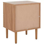 Comodino a 2 cassetti con rete in rattan