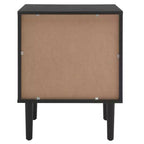 Comodino a 2 cassetti con rete in rattan