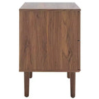 Comodino a 2 cassetti con rete in rattan