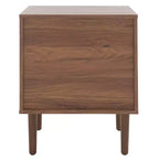 Comodino a 2 cassetti con rete in rattan