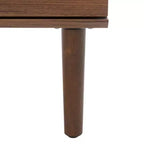 Comodino a 2 cassetti con rete in rattan