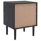 Comodino a 2 cassetti con rete in rattan