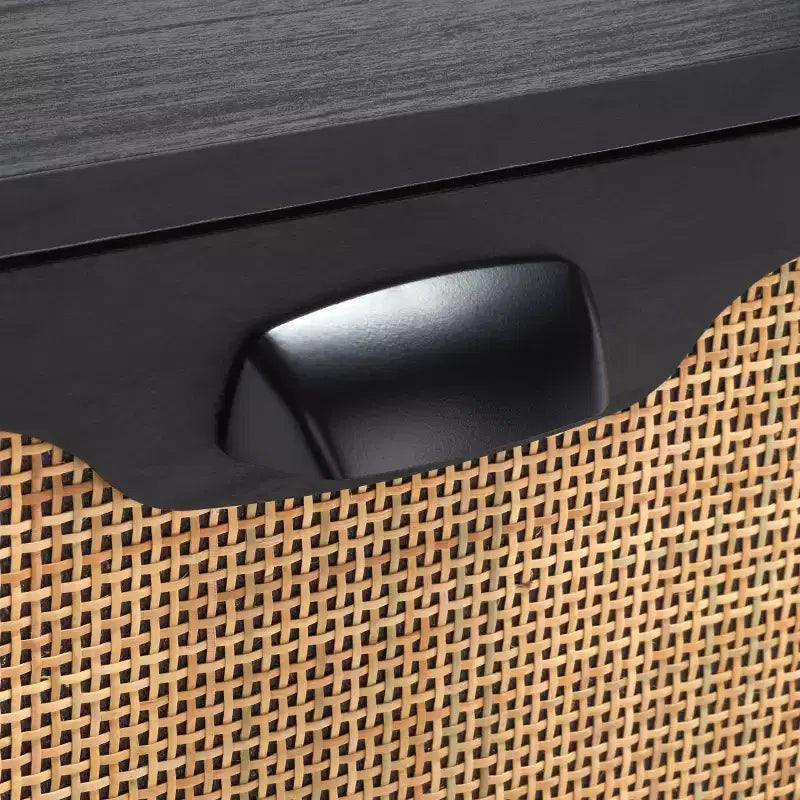 2-Drawer Nightstand with Rattan Mesh