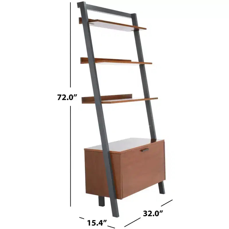 3-Shelf 1-Door Etagere Bookcase