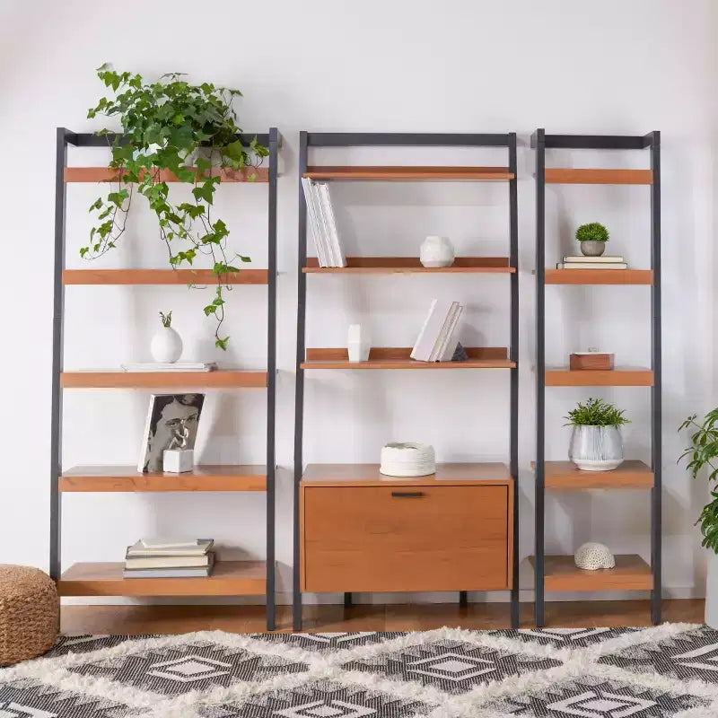 3-Shelf 1-Door Etagere Bookcase