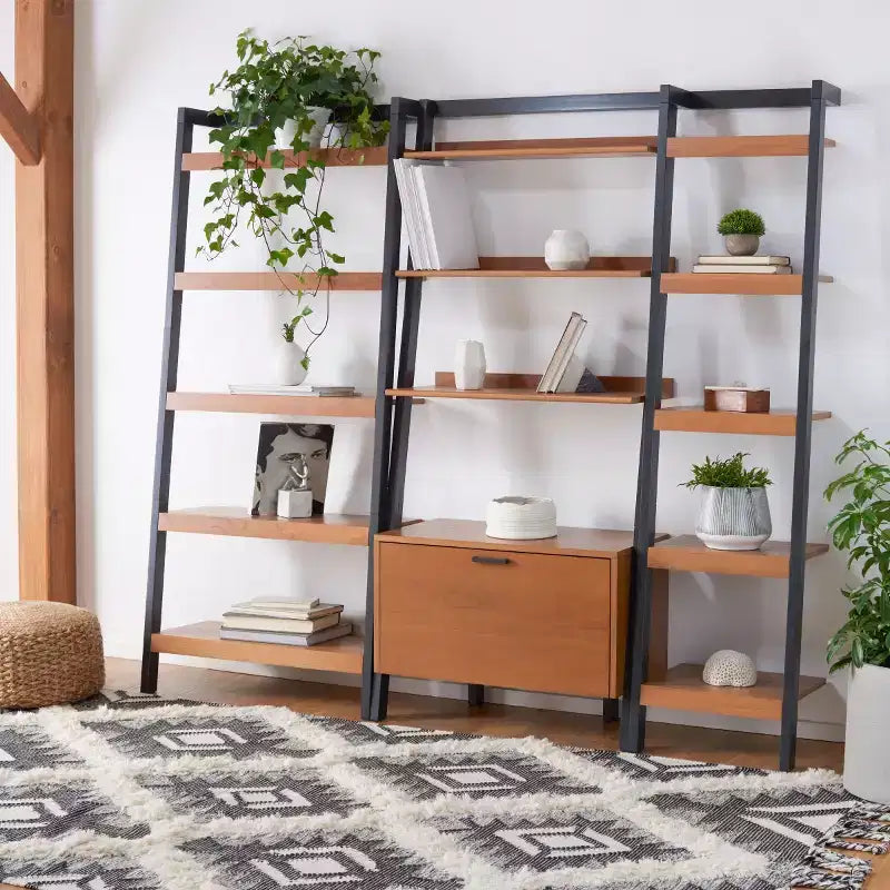 3-Shelf 1-Door Etagere Bookcase