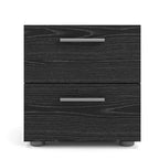 Tvilum, Austin 2 Drawer Nightstand, Black Woodgrain