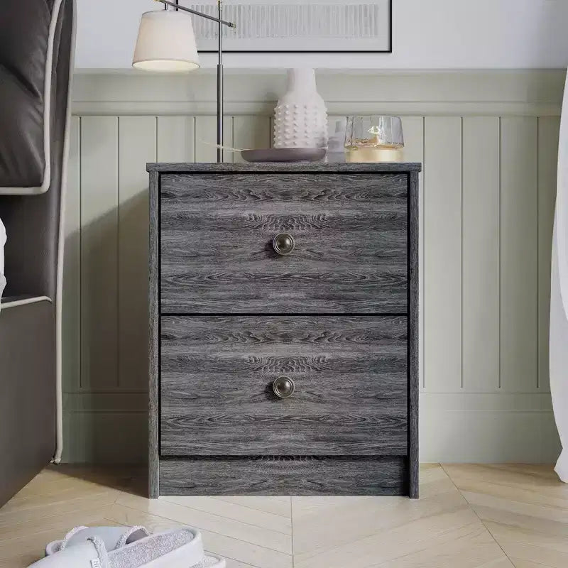 2 Drawer Nightstand with Storage