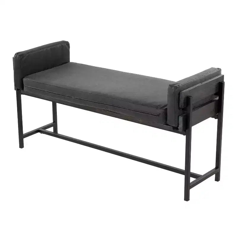 45" Upholstered Bench with Metal Frame