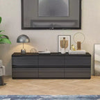 Famapy Sophisticated Black Striped 6 - Drawer Cabinet / Dresser / TV Stand: A Blend of Style and Function for Multiple Uses