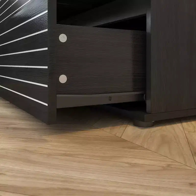 Black Striped 6-Drawer Cabinet / Dresser / TV Stand