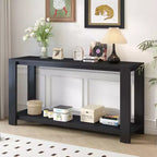 59.8W Minimalist Console Table with Bottom Shelf and 4 Legs, Entryway Table 4B - ModernLuxe