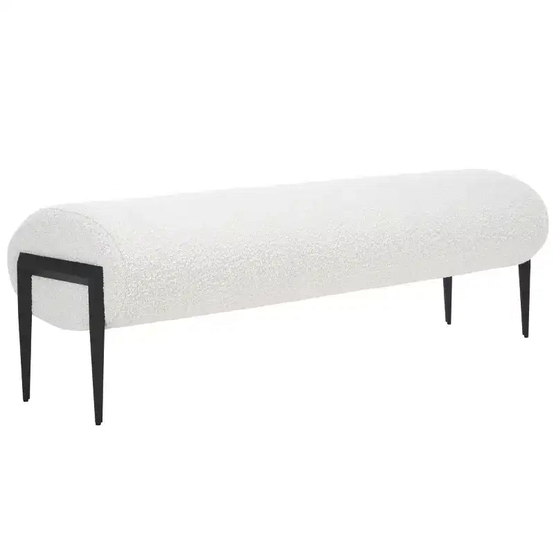 57-Inch Upholstered Bench with Metal Legs