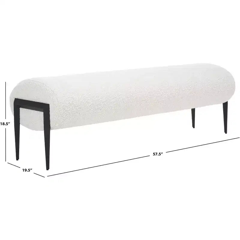 57-Inch Upholstered Bench with Metal Legs