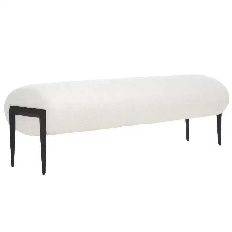 57-Inch Upholstered Bench with Metal Legs