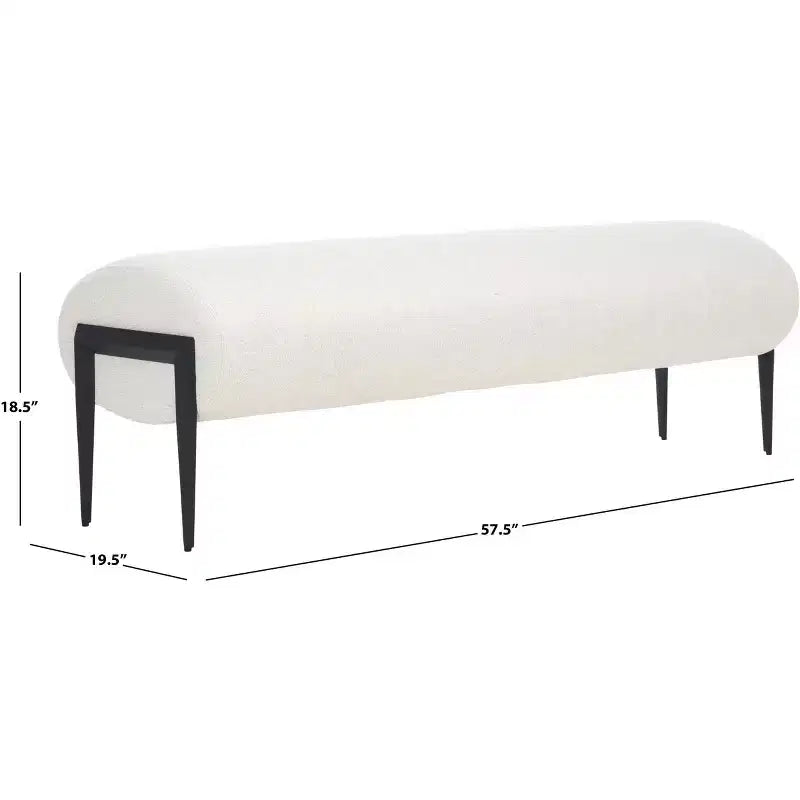 57-Inch Upholstered Bench with Metal Legs