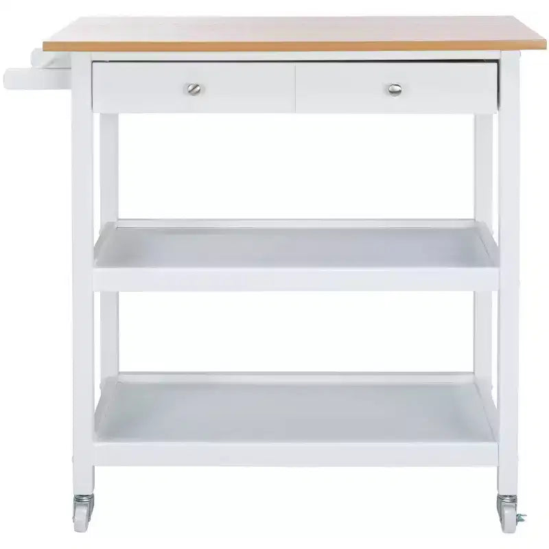 2 Drawer 3 Shelf Kitchen Cart with Locking Wheels
