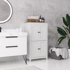 Mobiletto da bagno con ripiani regolabili, mobiletto indipendente con ante, bianco