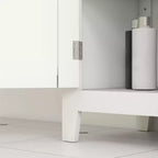 Mobiletto da bagno con ripiani regolabili, mobiletto indipendente con ante, bianco