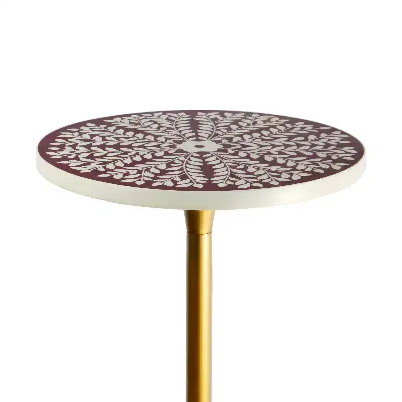 25" Bohemian Metal & Resin Inlay End Table
