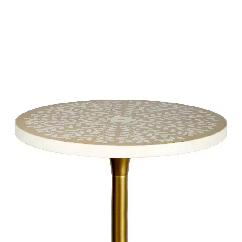 25" Bohemian Metal & Resin Inlay End Table
