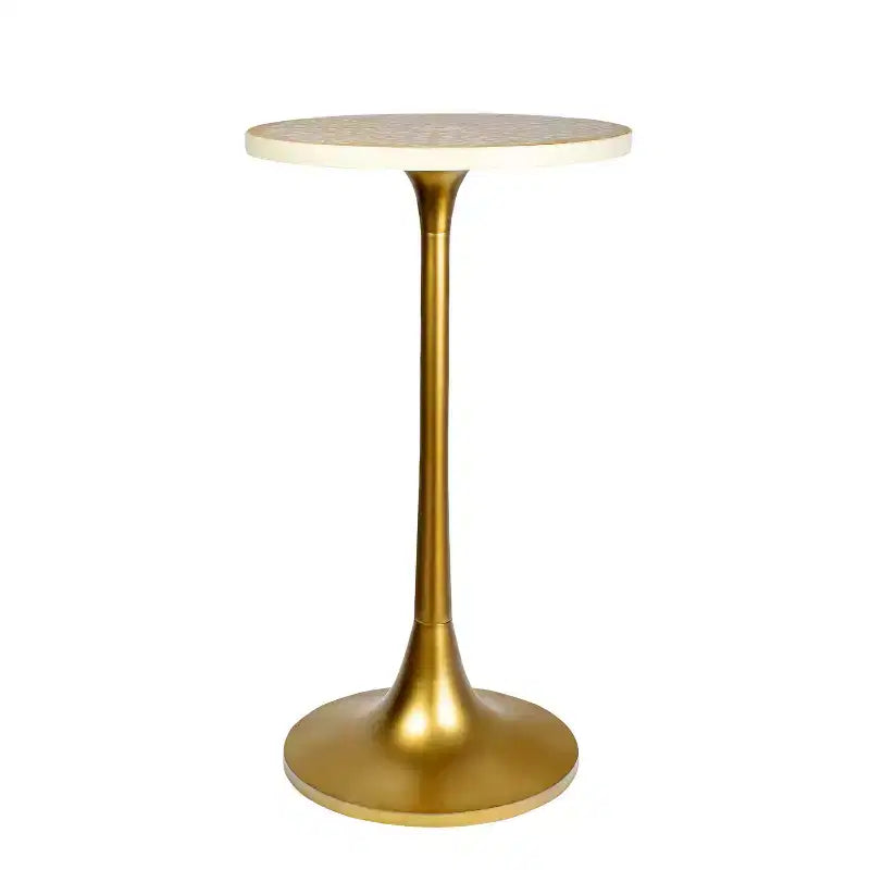 25" Bohemian Metal & Resin Inlay End Table