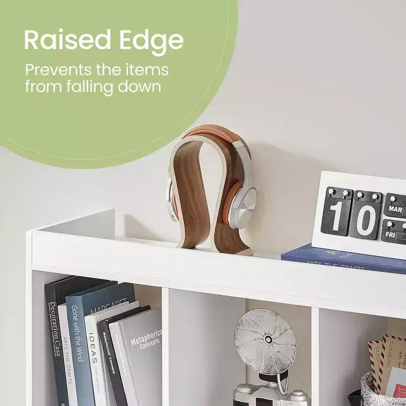 8-Compartment Freestanding Bookcase with Open Storage